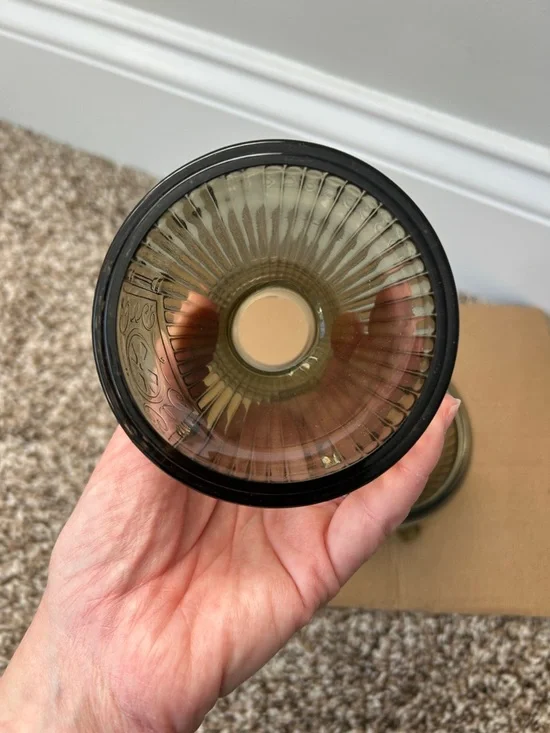 Viking Vintage Glass Pot Belly Stove Fairy Lamp Gray - Picture 6 of 12